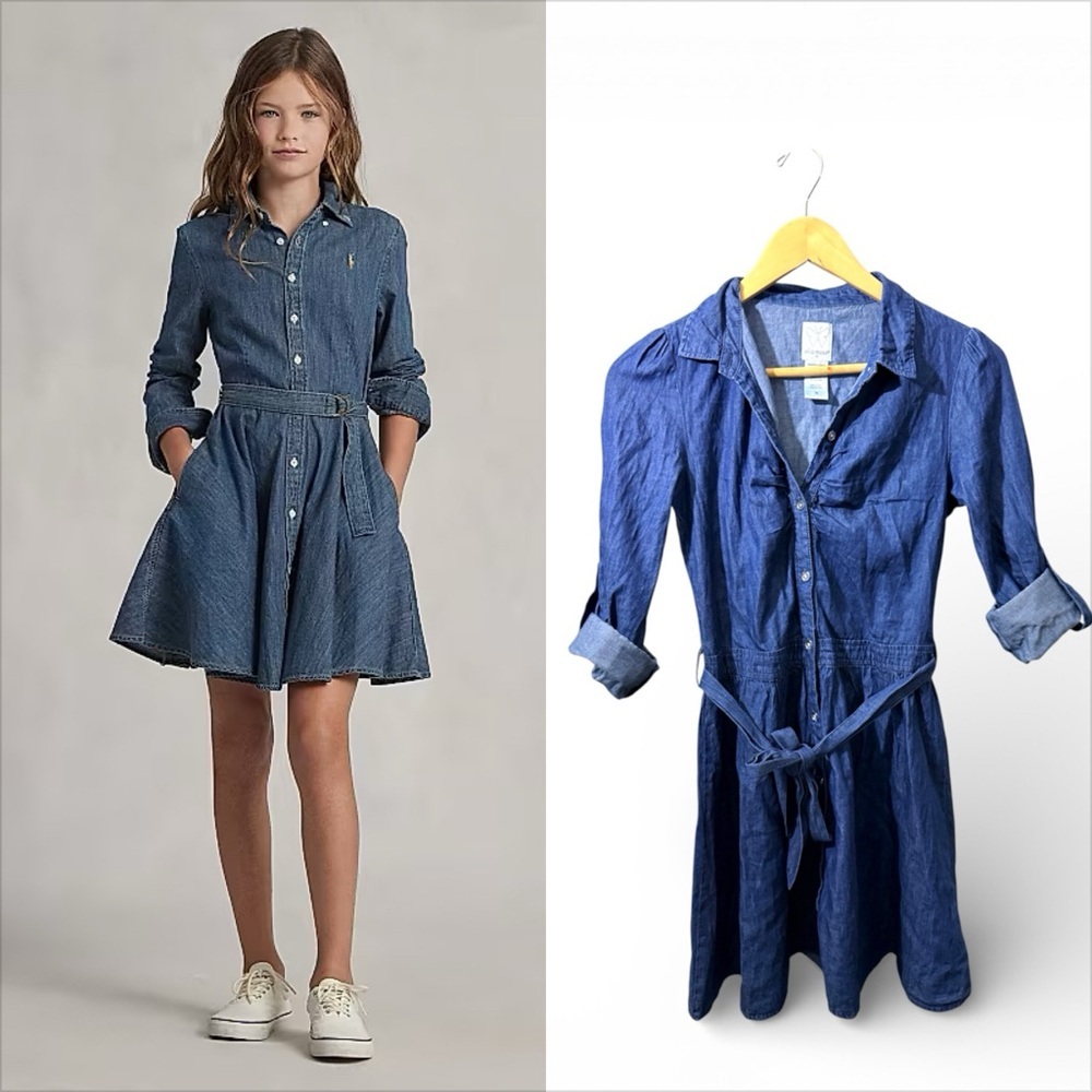 Ella Moss Chambray denim button down dress . 
Size 16